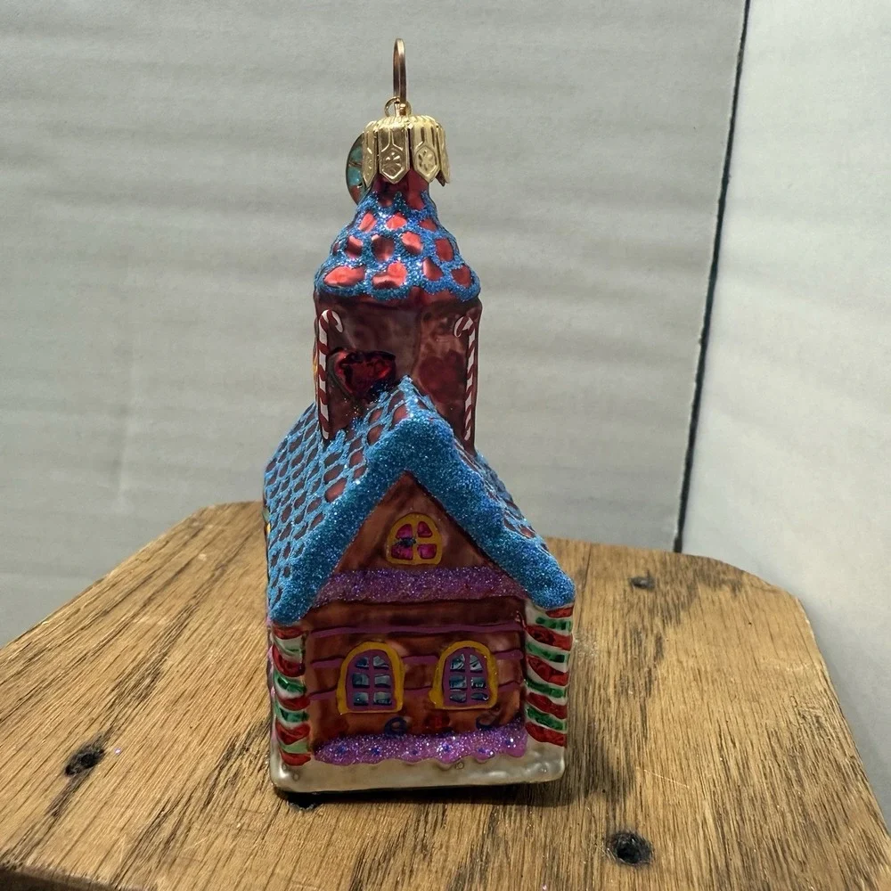 1999 Christopher Radko Candyland Corner Building Ornament Mercury Glass‎